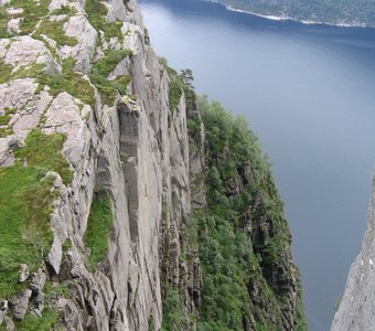 Вид на Люсе-фьорд (Lysefjord) со скалы Кафедра (604 м)