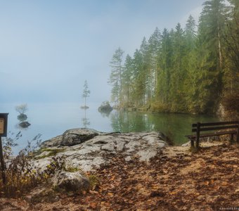 Германия. Рамзау. Утренняя прогулка вдоль озера Hintersee.