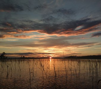 Закат на озере Кереть