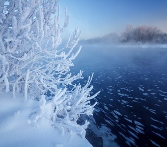 Морозное уральское осенее утро, -30°C