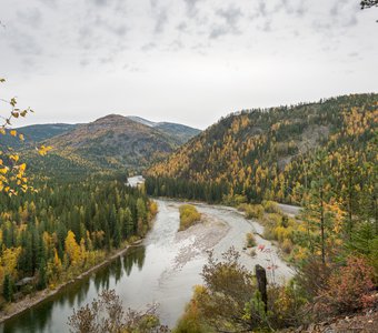 Вид на долину реки Ус, Ермаковский район Красноярского края