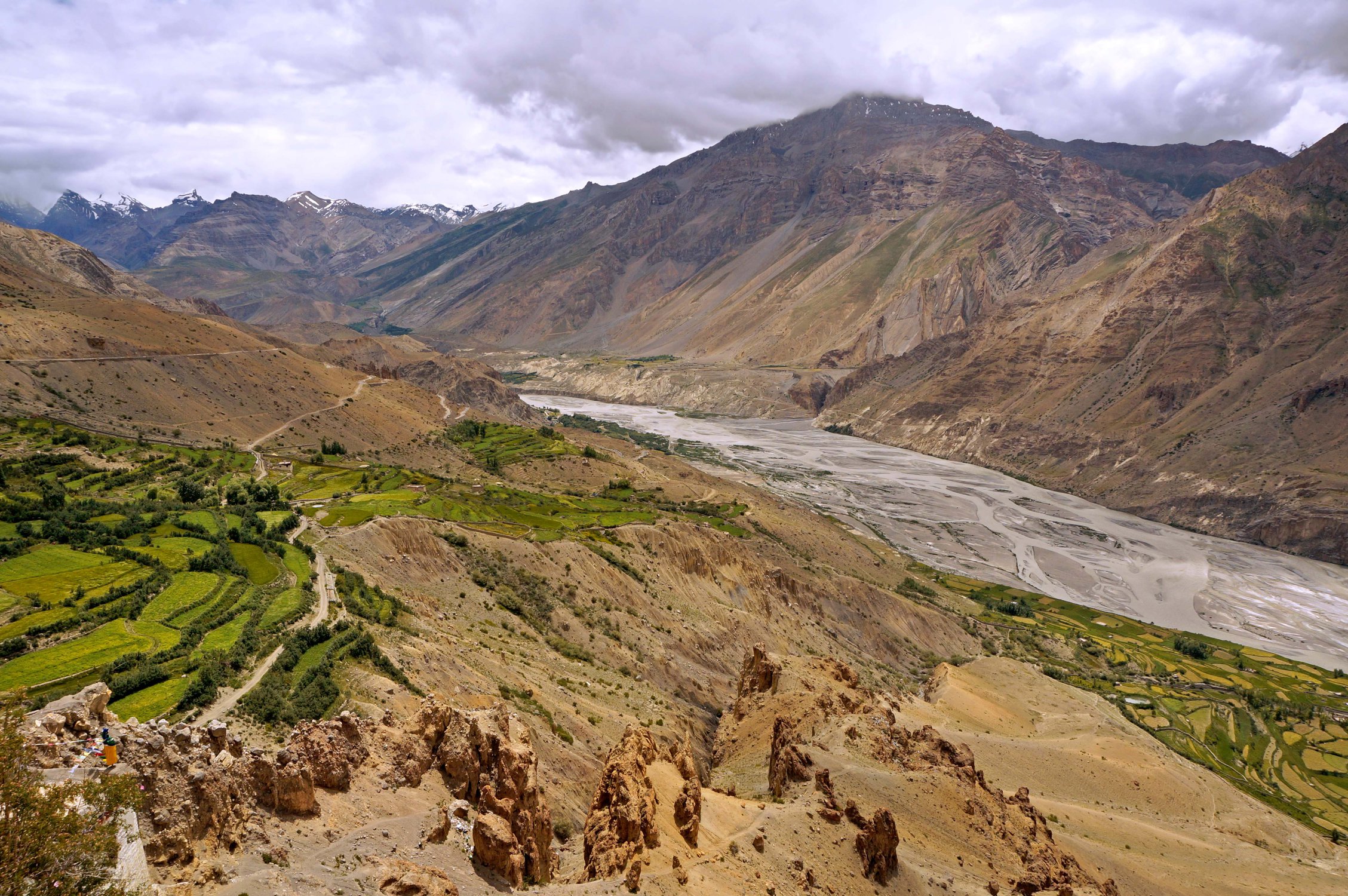 Долина реки Спити в Гималаях на границе с Тибетом