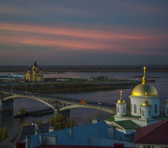 закат на волге-оке