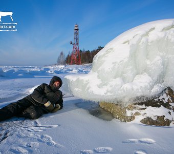 Фото с ледяным валуном