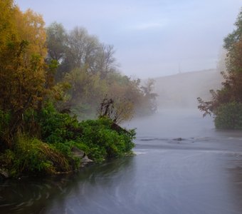 туманное утро на реке
