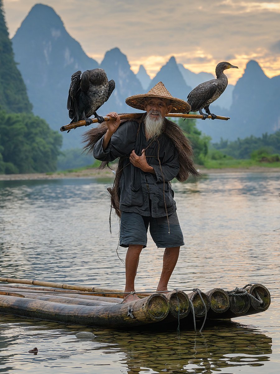 Старик и бакланы. Китай