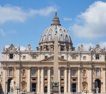 Detail of the dome of St Peter's basilica in Rome.Vatican.