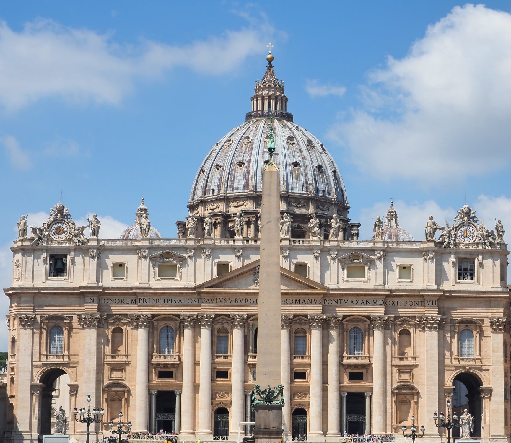 Detail of the dome of St Peter's basilica in Rome.Vatican.