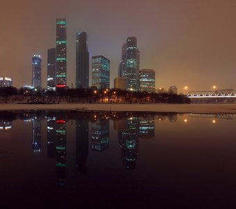 Москва Сити в зимнем обличии
