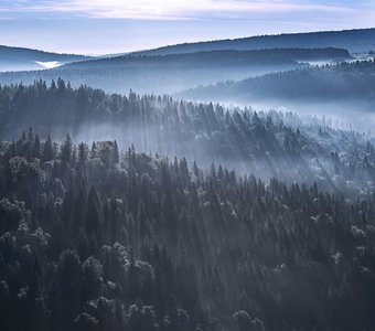 Восход на вершине Усьвинскис столбов