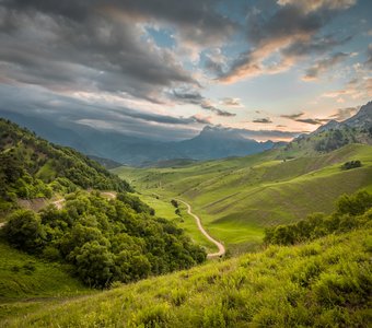 Закат в горах Ингушетии