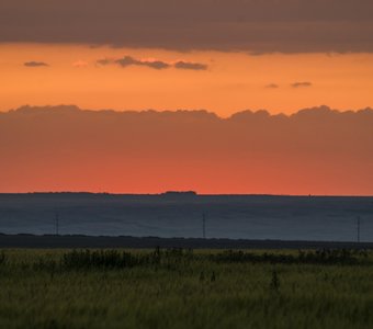 Закат в Оренбургской степи