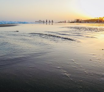 Закат на пляже в Сиде, Турция
