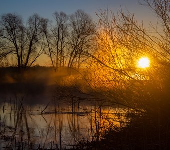 Туманный рассвет над рекой Илеть
