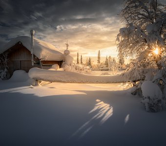Дачные домики зимой