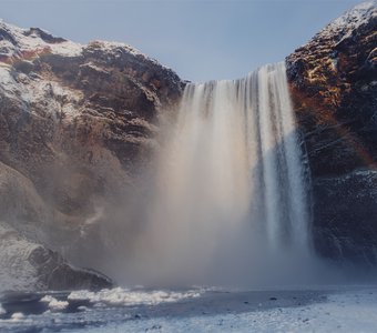 Водопад Скогафосс (Skógafoss), Исландия.