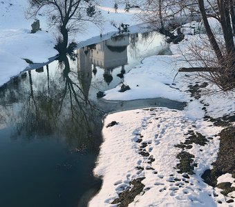 Пробудившаяся река Ухтанка в селе Вятское