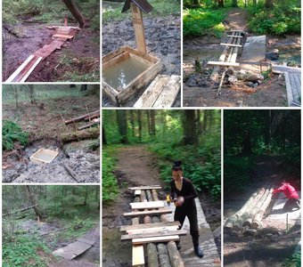 Благоустроить источники и мост через лесную речку своими руками-возможно