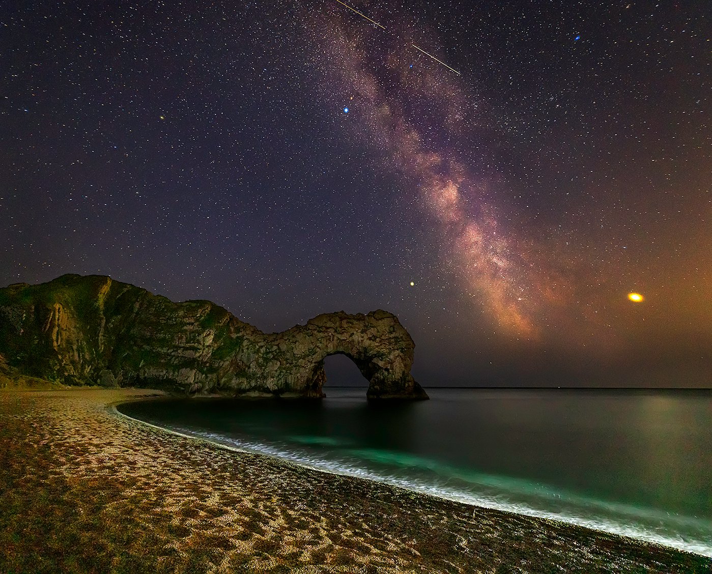 Magic Durdle Door at night, Dorset, UK