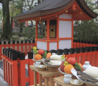 Угощения для гостей в японском храме
