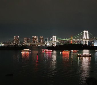 Вид на Токио с острова Одайба