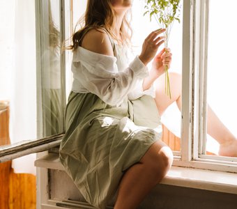 балкон и ромашки