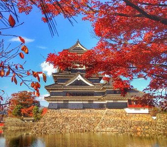 Замок Мацумото осенью