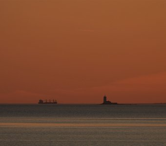 Закат на Финском заливе 13 июня.