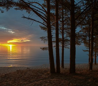 рассвет на Ладожском озере