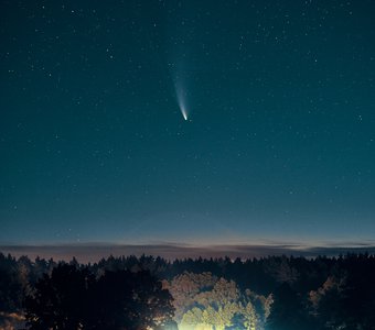 Комета NEOWISE в небе над Беларусью