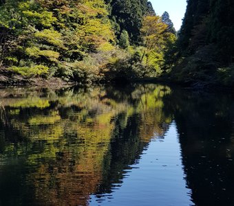 Осеннее озеро, Хаконе, Япония