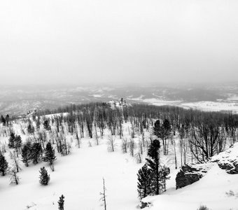 Зимний пейзаж Семинского перевала