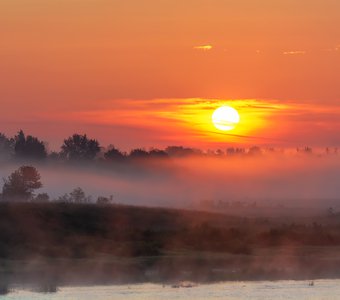 Рассвет на реке Великой, Псковская область