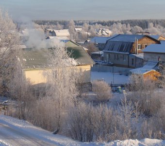 Зимнее утро в п. Красные Ткачи, Ярославская область.