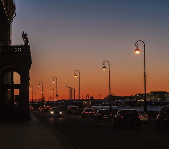 Закат на Дворцовой набережной, Санкт- Петербург