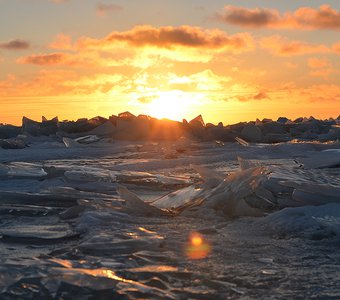 полярный закат над Финским заливом