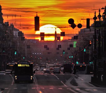 Октябрьский Восход Солнца над Невским проспектом🌞📷 10 октября'21.
