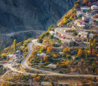 Горное село Гуниб в Дагестане
