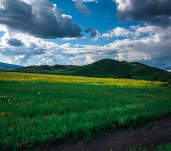 Пейзаж в дороге Забайкалья