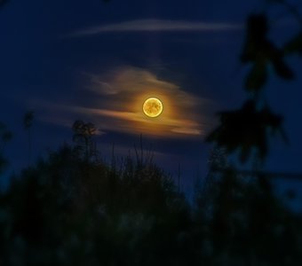 Восход осенней луны в Изборско-Мальской долине. Земля Псковская