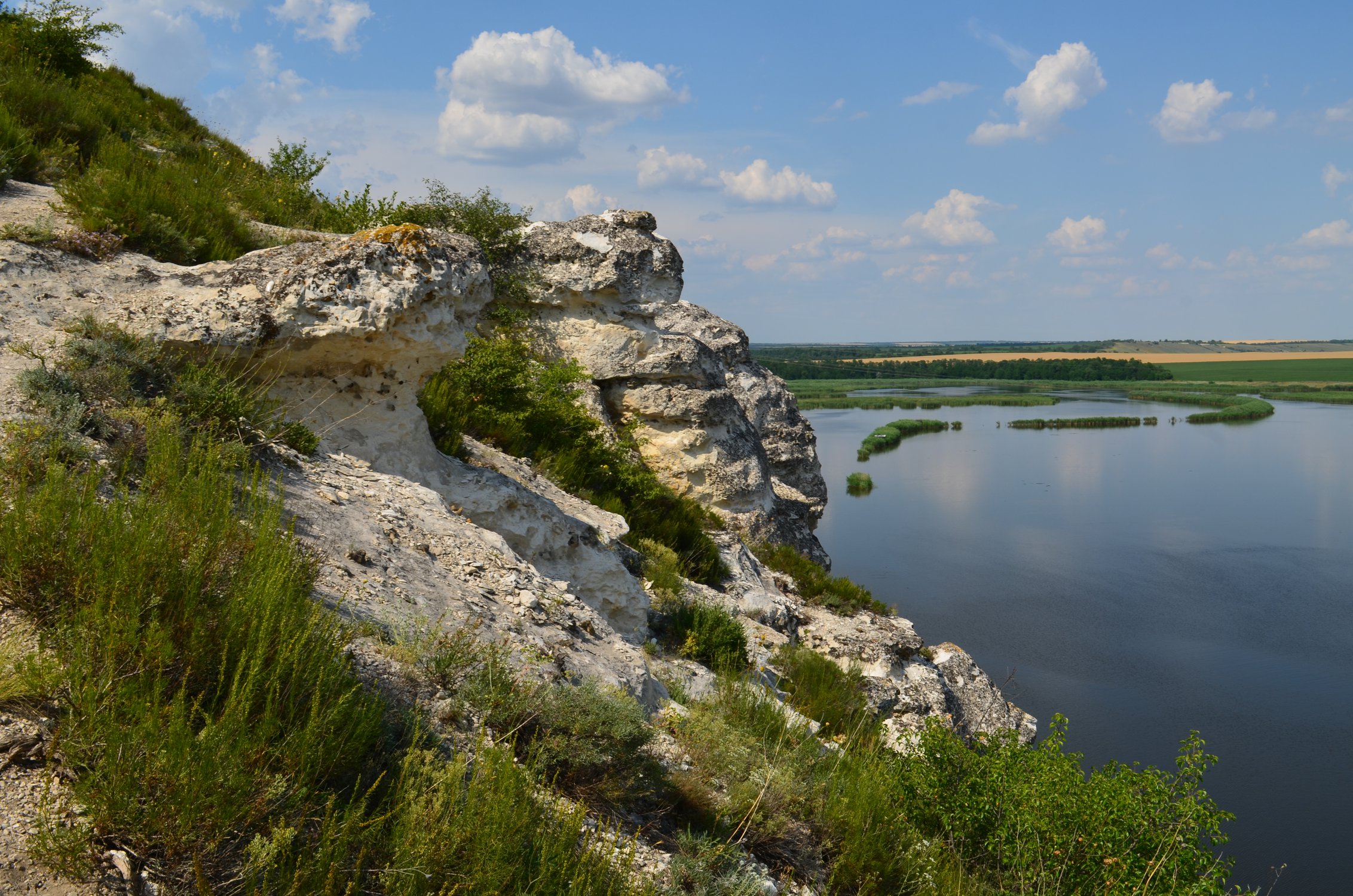 Меловые скалы на реке Тузлов