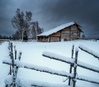 Зима в Кижах