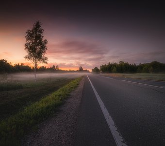 Туман на закате, Псковская область