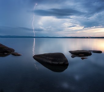 Гроза на озере Иткуль, челябинская область