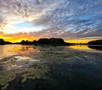Закат на реке Ока, Рязанская область.