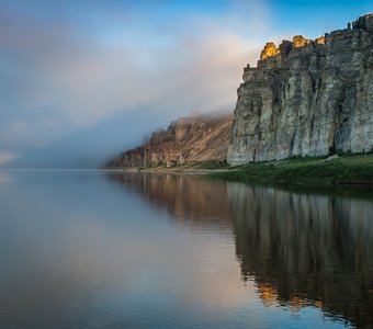 Утро над рекой Оленек. Якутия.