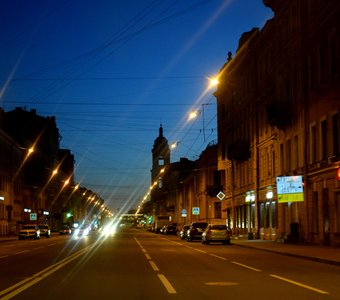 Ночной Санкт-Петербург, Васильевский остров.