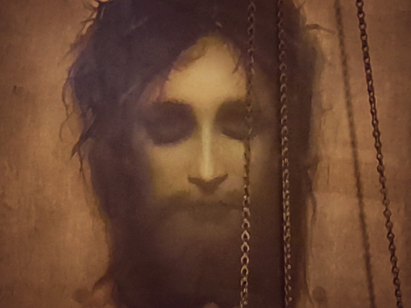«Иисус Моргающий» или «Плат Святой Вероники»  в  доме на острове Залита Старца Николая Гурьянова. Фрагмент иконы