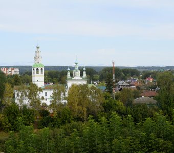 Панорама со смотровой площадки, город Кунгур, Пермский край, Россия.