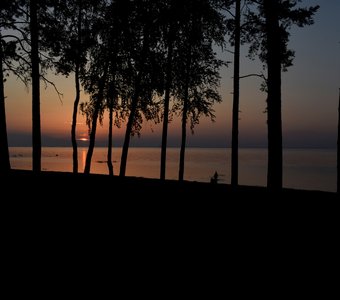 Закат солнца на Финском заливе.